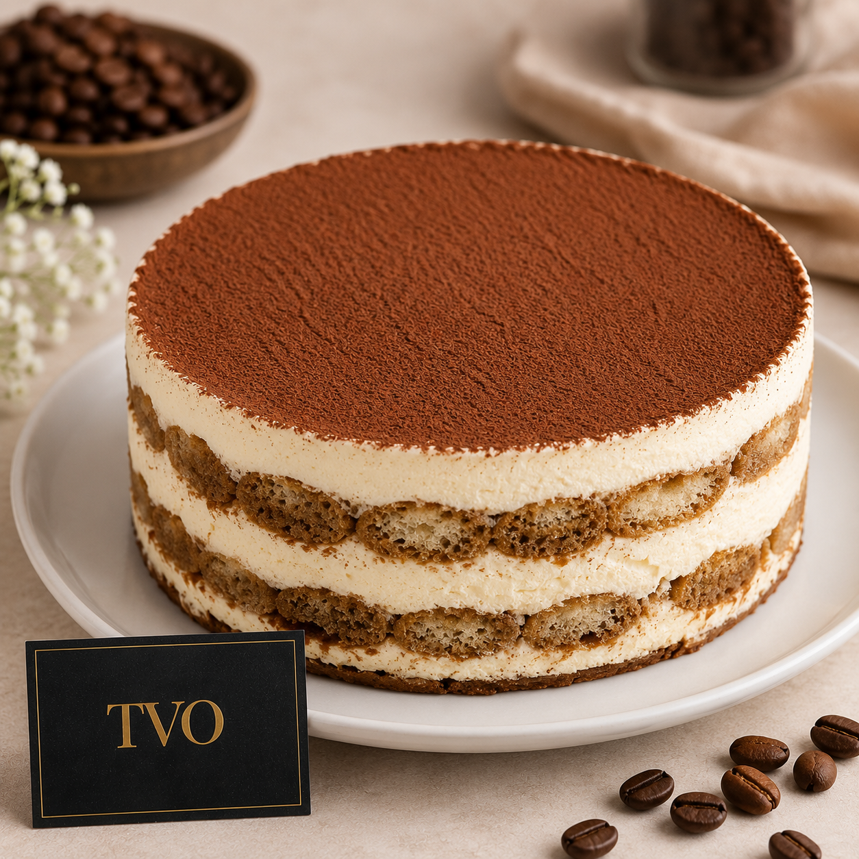 Eggless Tiramisu Coffee Cake